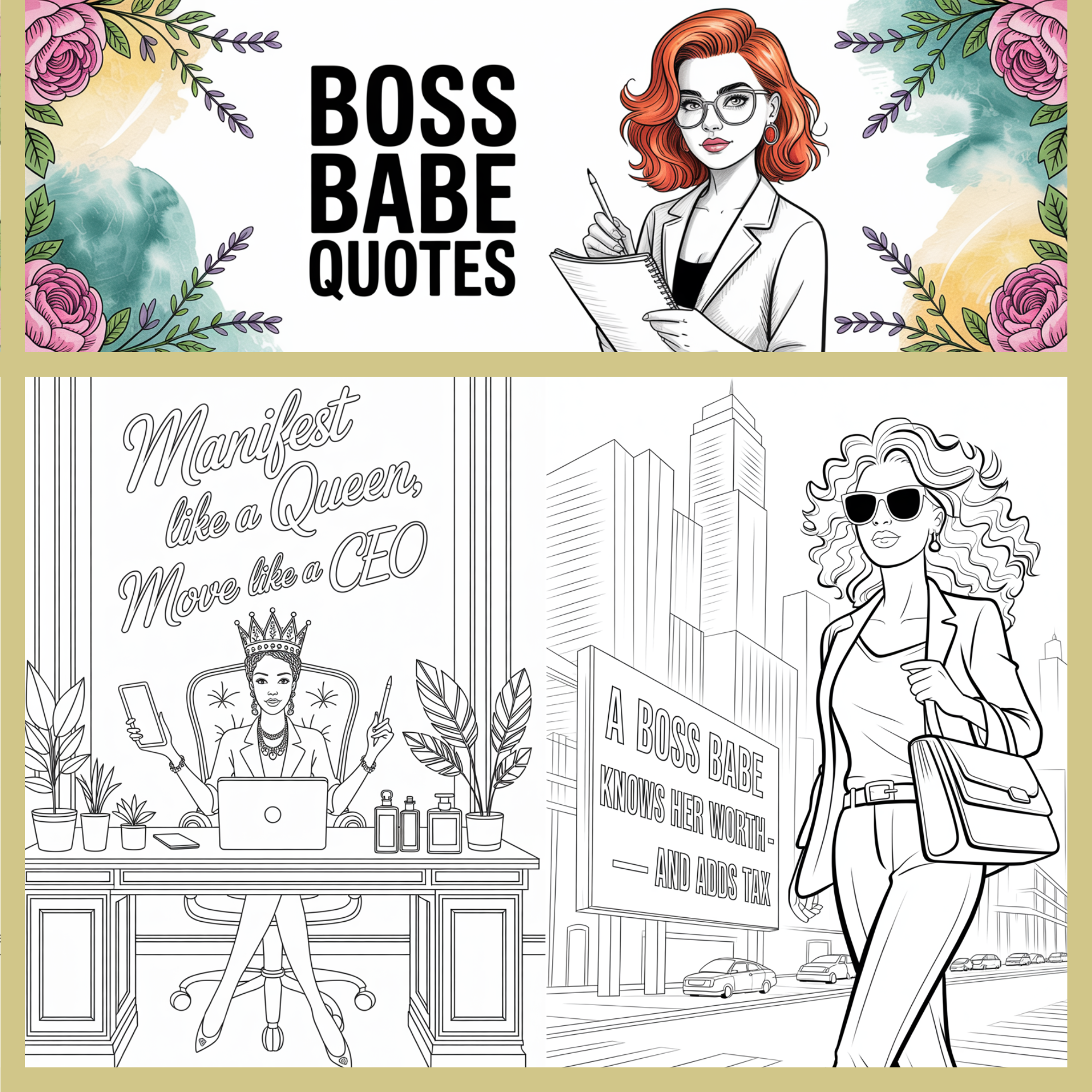 Boss Babe Energy: A Coloring Book for Women Who Manifest in Style