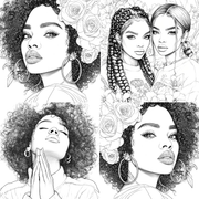 Coloring Book – Melanin Beauty Black & White Edition (26 Images)